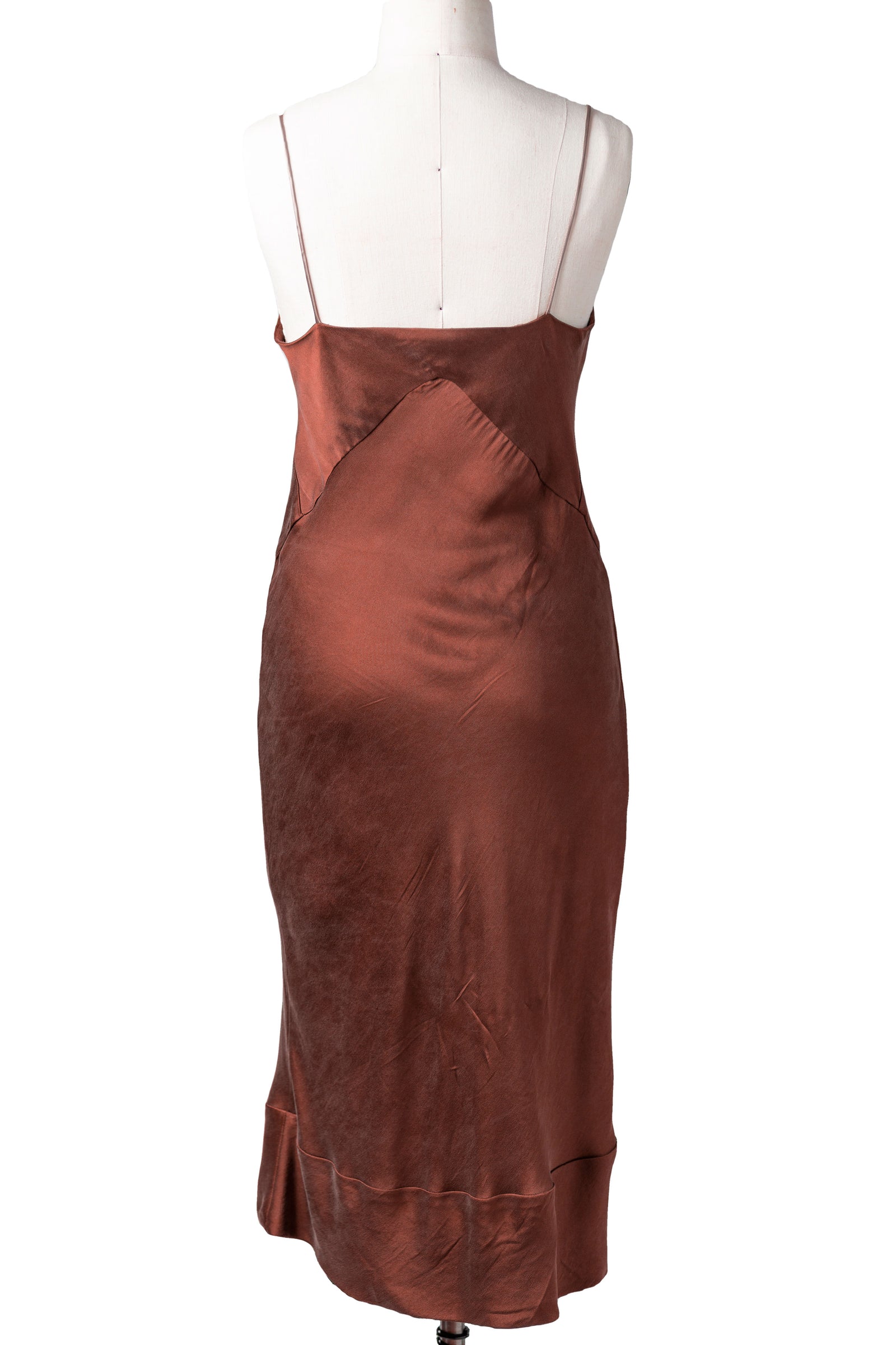 Signature Dress - Sueded Silk Charmeuse in Nutmeg - front